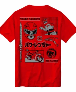 Super7 Mighty Morphin Power Rangers - Red Ranger Dino T-shirt Animation