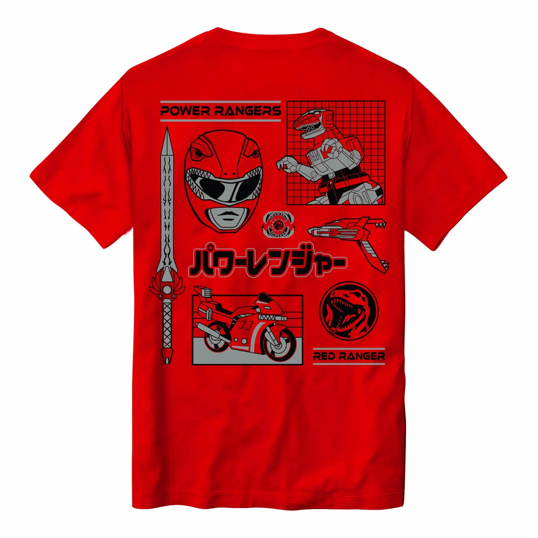 Super7 Mighty Morphin Power Rangers - Red Ranger Dino T-shirt Animation 4 Super7 Mighty Morphin Power Rangers - Red Ranger Dino T-shirt Animation