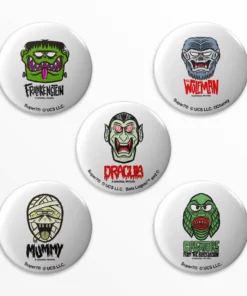 Super7 Universal Monsters Button Pack - FreakyFaces (Set Of 5)