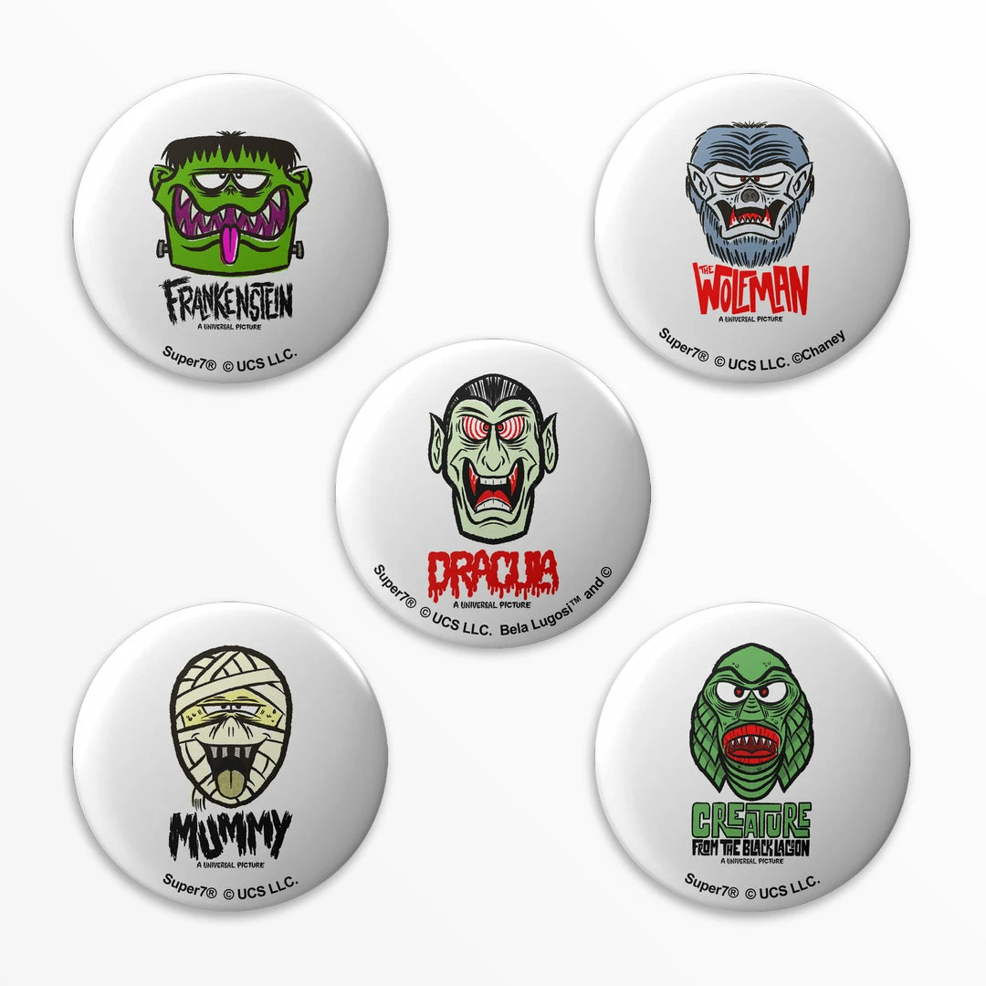 Super7 Universal Monsters Button Pack - FreakyFaces (Set Of 5) 4 Super7 Universal Monsters Button Pack - FreakyFaces (Set Of 5)
