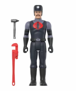 Super7 Movies & TV G.I. Joe ReAction Figures Wave 3 - Cobra Snakeling Factory Worker Mustache (Tan)