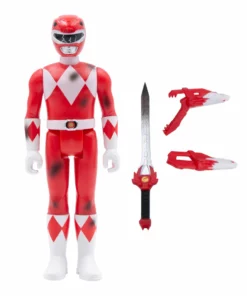 Super7 Mighty Morphin' Power Rangers Reaction Figure - Red Ranger (Battle Damaged) Movies & TV