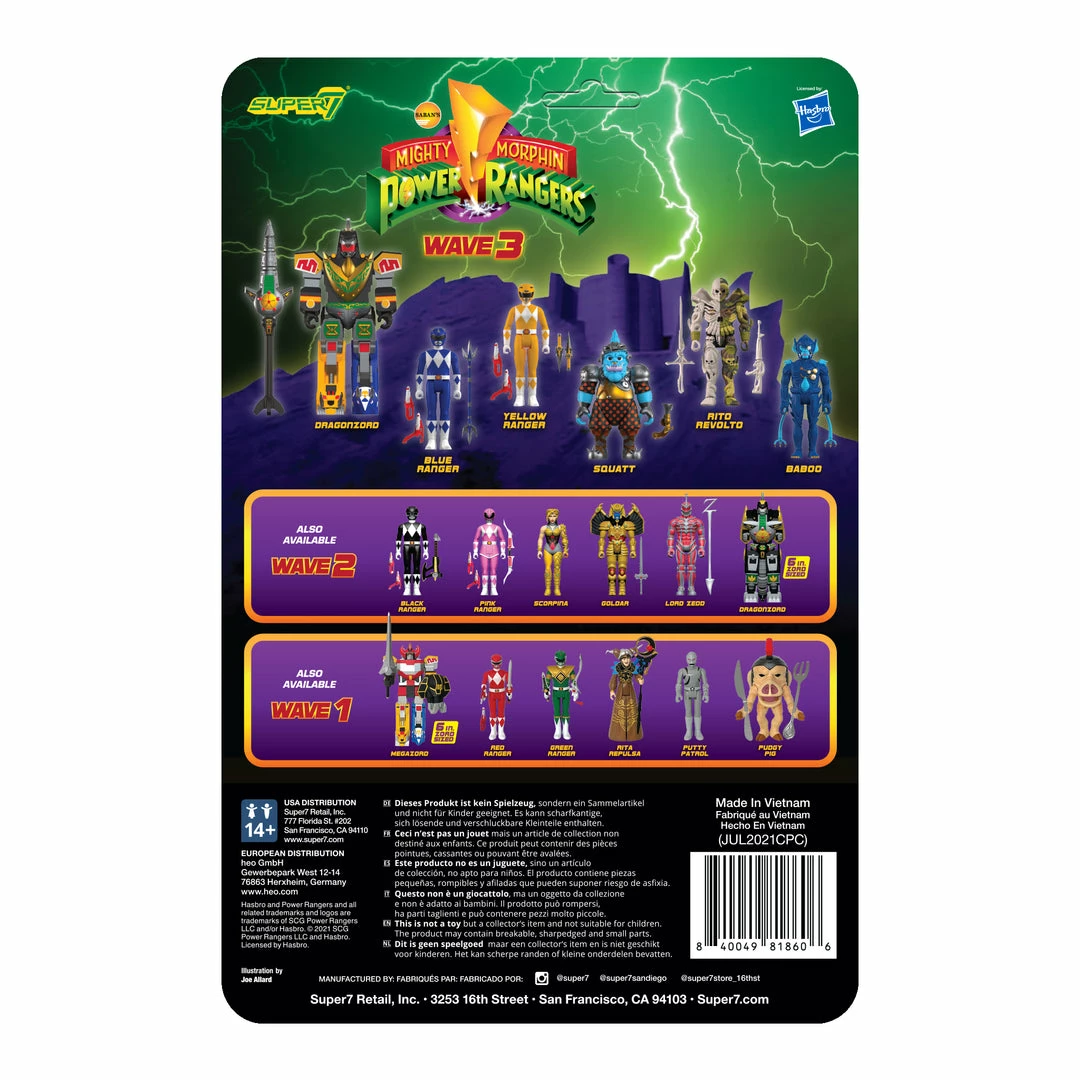 Super7 Mighty Morphin Power Rangers ReAction Figure Wave 3 - DragonZord (Battle Mode) 5 Super7 Mighty Morphin Power Rangers ReAction Figure Wave 3 - DragonZord (Battle Mode)