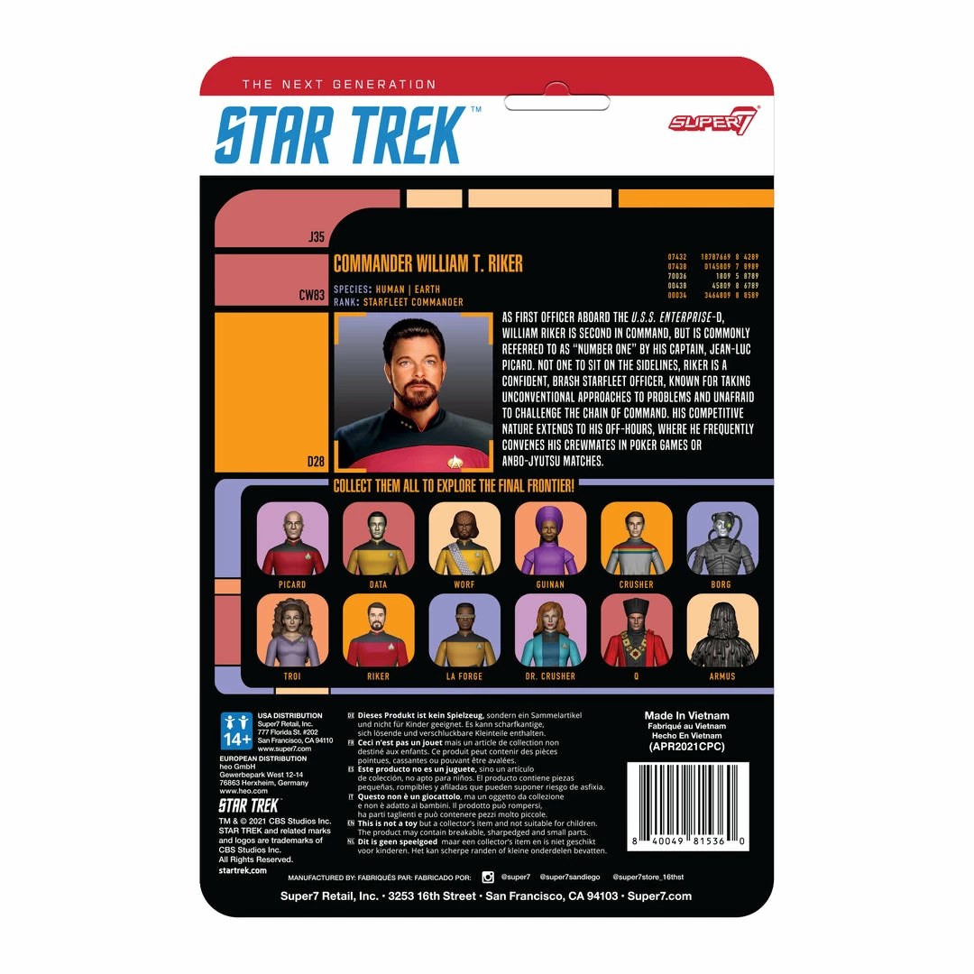 Super7 Star Trek: The Next Generation ReAction Figure Wave 2 - Commander Riker 5 Super7 Star Trek: The Next Generation ReAction Figure Wave 2 - Commander Riker