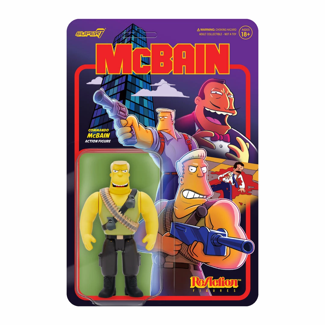 Super7 Movies & TV The Simpsons ReAction Wave 1 McBain - McBain (Commando) 3 Super7 Movies & TV The Simpsons ReAction Wave 1 McBain - McBain (Commando)