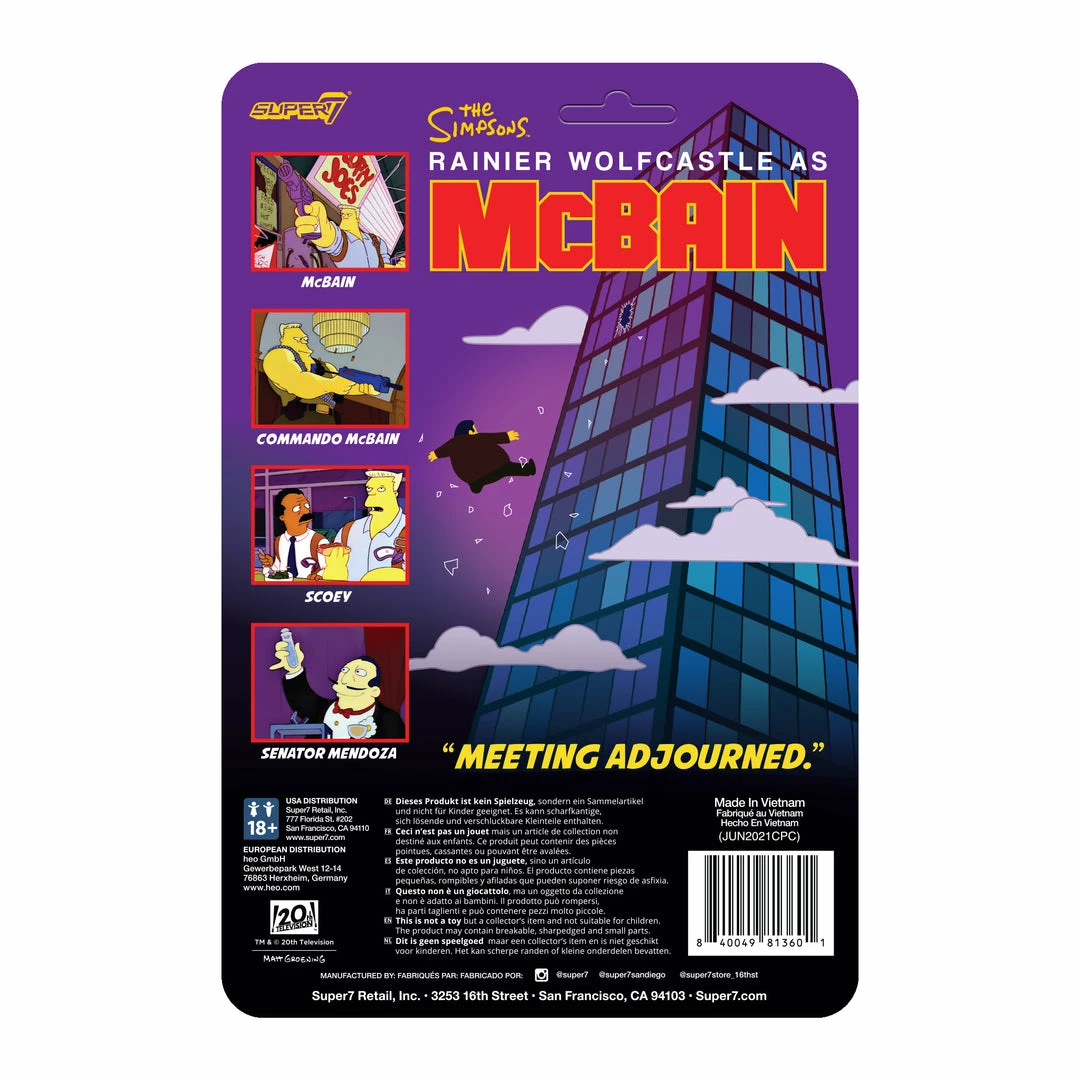 Super7 Movies & TV The Simpsons ReAction Wave 1 McBain - McBain 5 Super7 Movies & TV The Simpsons ReAction Wave 1 McBain - McBain