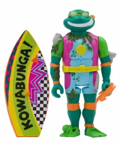 Super7 Teenage Mutant Ninja Turtles ReAction Figure Wave 3 - Sewer Surfer Michelangelo Animation