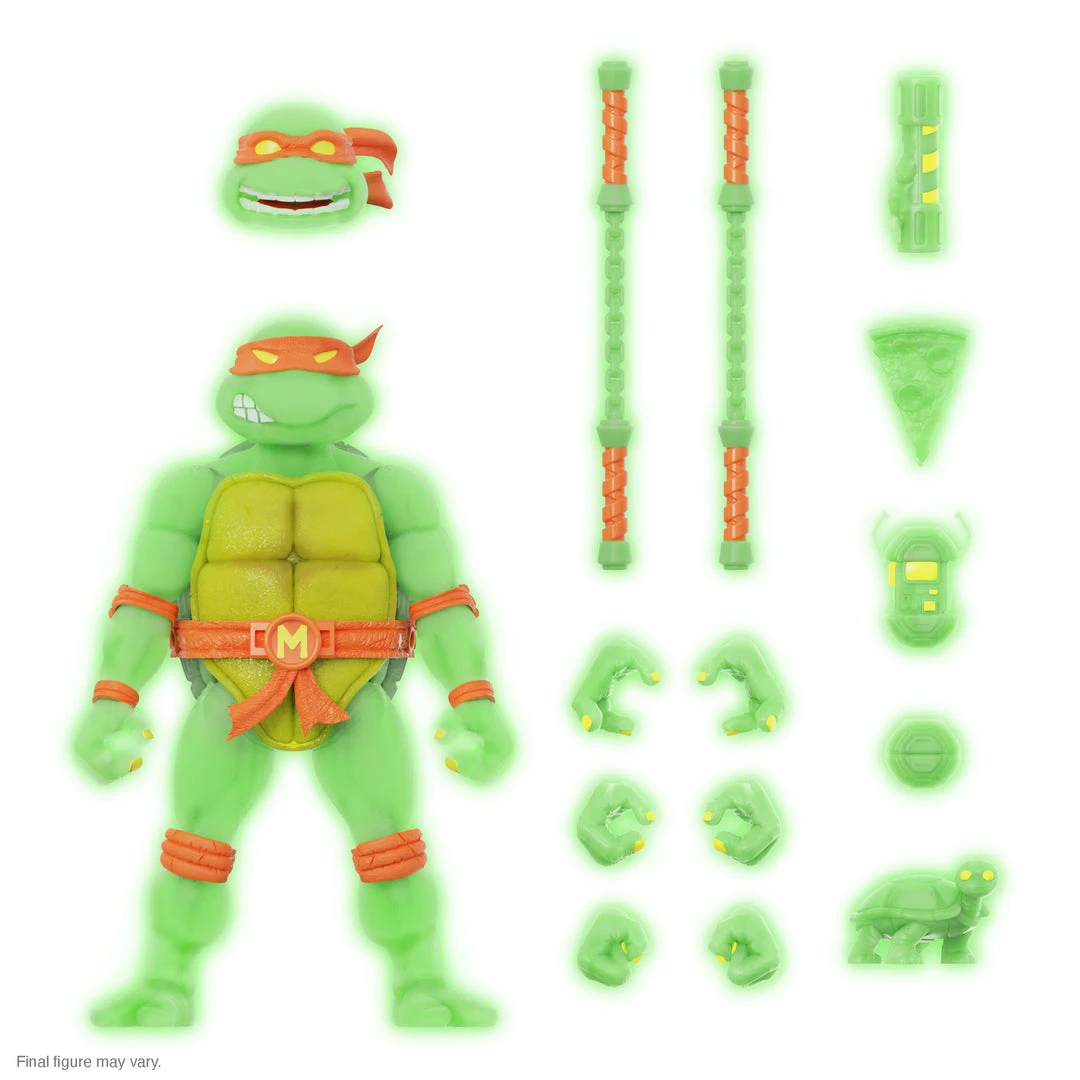 Super7 Teenage Mutant Ninja Turtles ULTIMATES! - Michelangelo [Mutagen Ooze Glow] (Pre-Order Exclusive)